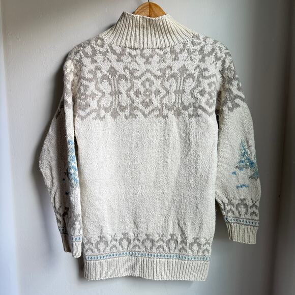 Eagle’s Eye Ski Scene Cardigan Sweater Winter Zip Front Women’s Small - Picture 2 of 13